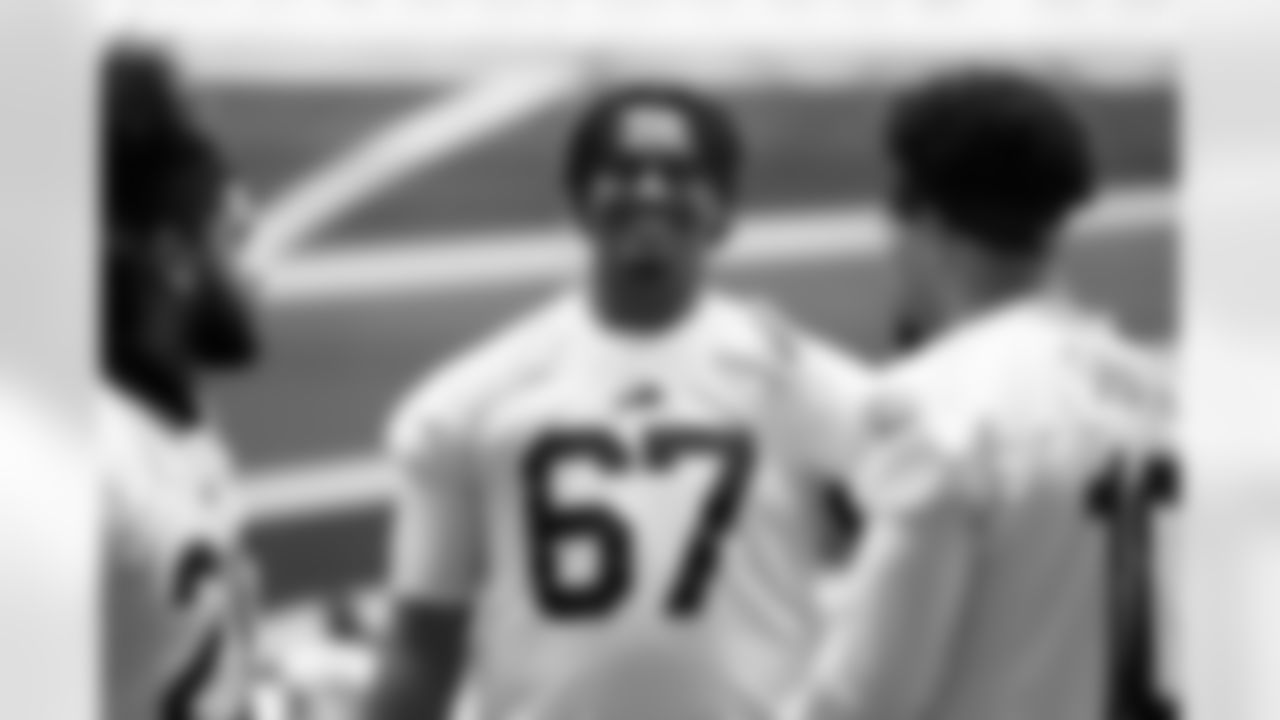 Travis Clayton (67). Buffalo Bills Week 13 Practice, November 28, 2025 at Buffalo Bills Training Center.