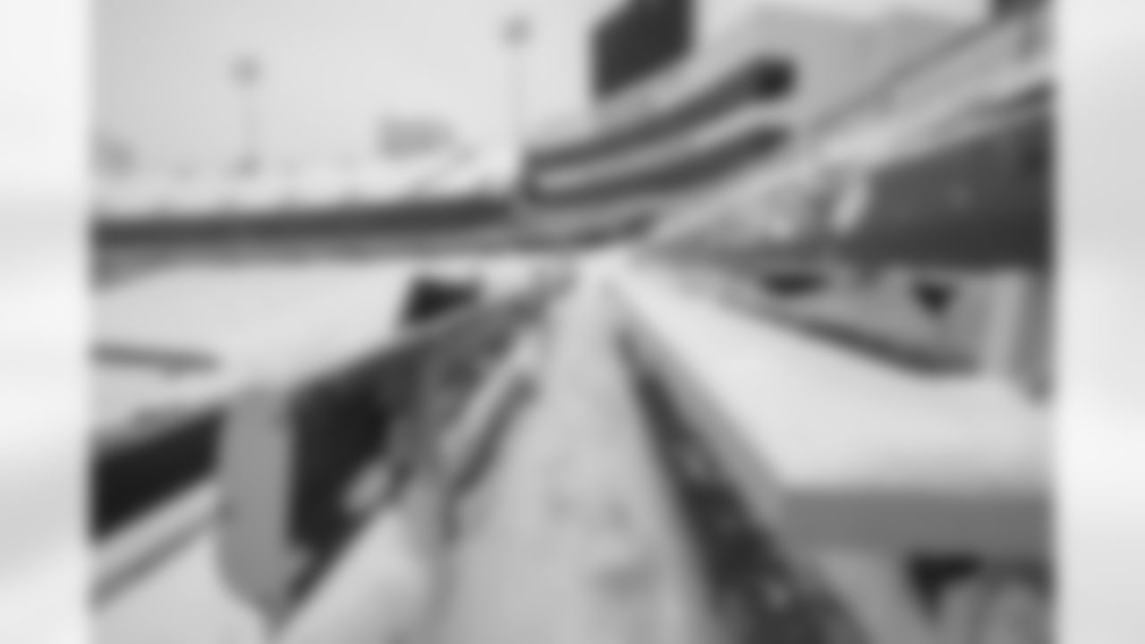 Snow removal at Highmark Stadium in preparation for a Divisional Round matchup against the Kansas City Chiefs, January 19, 2024.