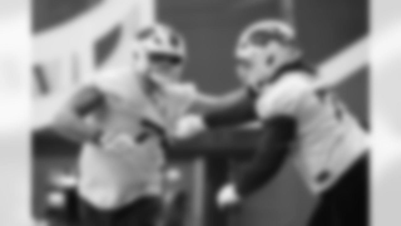 Alec Anderson (70), David Edwards (76). Buffalo Bills Wild Card Week Friday Practice, January 09, 2026 at Buffalo Bills Training Center.