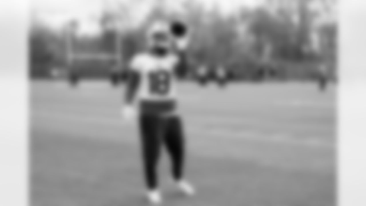 Elijah Moore (18). Buffalo Bills Week 8 Practice, October 24, 2025 at Buffalo Bills Training Center.