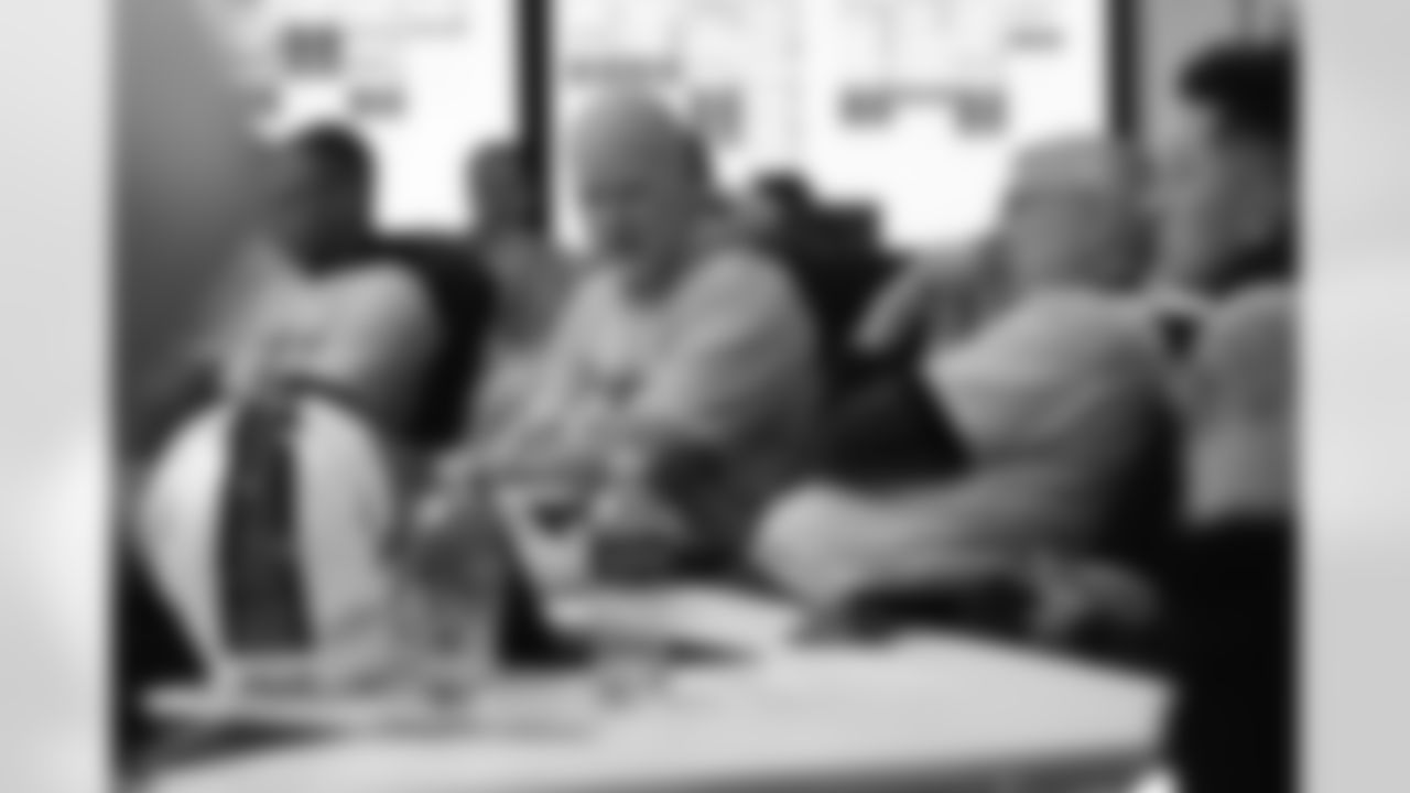 Sean McDermott, Terry Pegula. Scenes from the Buffalo Bills draft room during Rounds 4-7 of the 2025 NFL Draft at the Buffalo Bills Training Center on April 26, 2025.