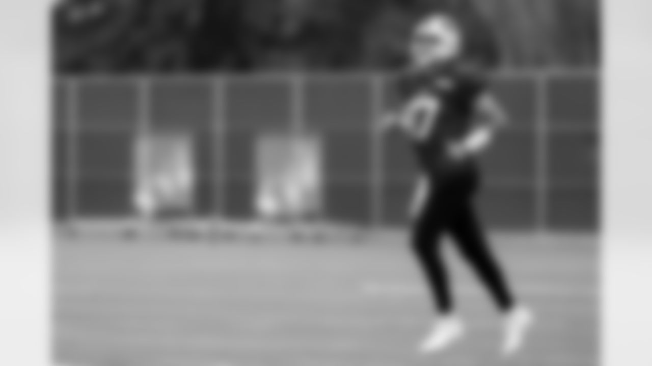 Josh Allen (17). Buffalo Bills Training Camp, August 19, 2025 at Buffalo Bills Training Facility.