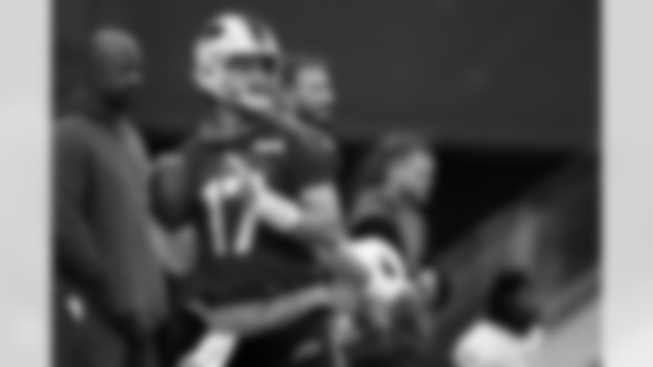 Josh Allen (17). Buffalo Bills Week 11 Practice, November 12, 2025 at Buffalo Bills Training Center.