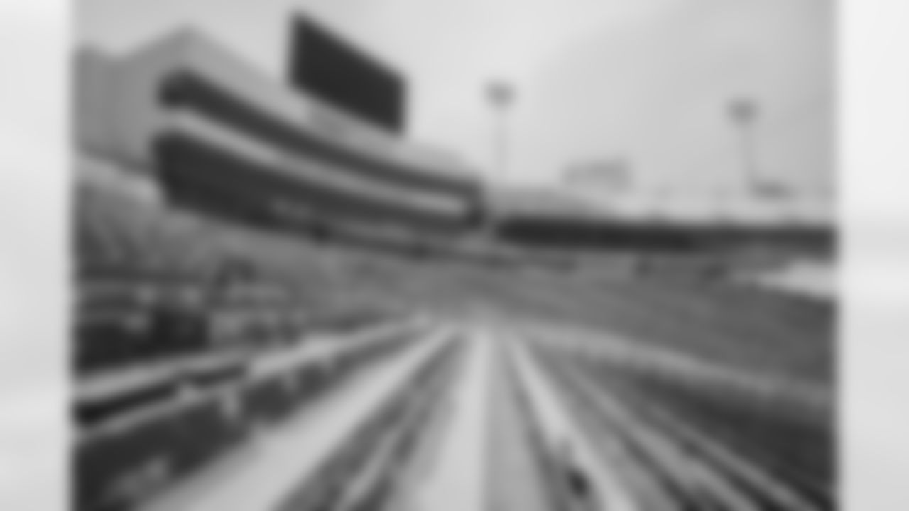 Snow removal at Highmark Stadium in preparation for a Divisional Round matchup against the Kansas City Chiefs, January 19, 2024.
