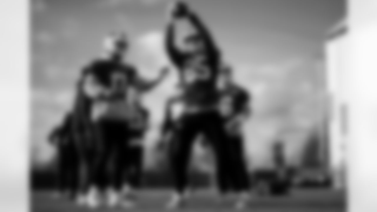 Jackson Hawes (85), Josh Allen (17). Buffalo Bills Week 10 Practice, November 06, 2025 at Buffalo Bills Training Center.