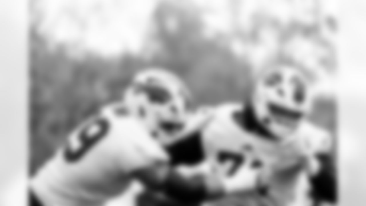 Spencer Brown (79), Ryan Van Demark (74). Buffalo Bills Week 8 Practice, October 24, 2025 at Buffalo Bills Training Center.