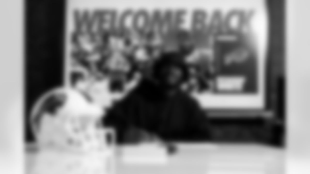 Tre'Davious White signs with the Buffalo Bills during free agency, April 21, 2025 at the Buffalo Bills Training Center.