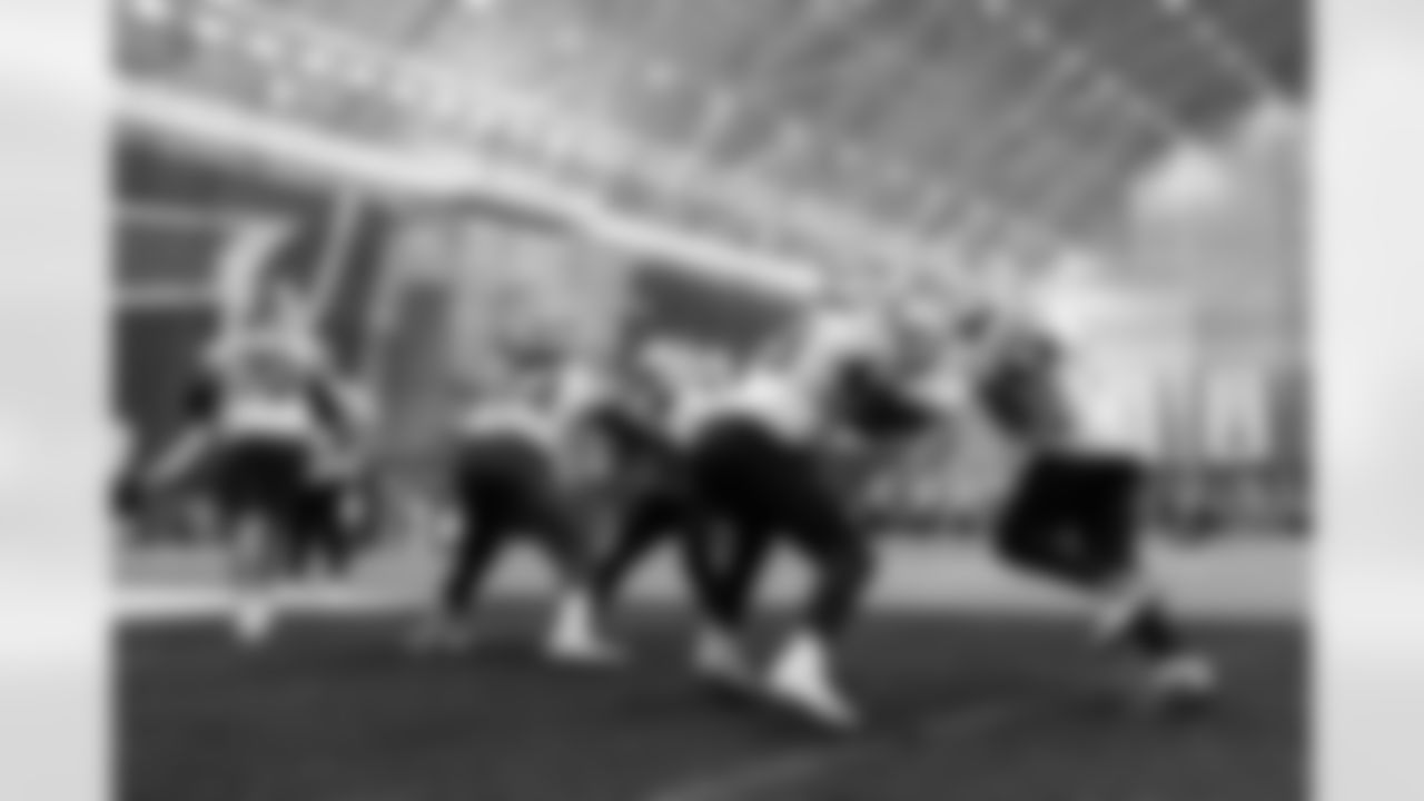 Spencer Brown (79), Tylan Grable (68). Buffalo Bills Week 16 Practice, December 18, 2025 at Buffalo Bills Training Center.