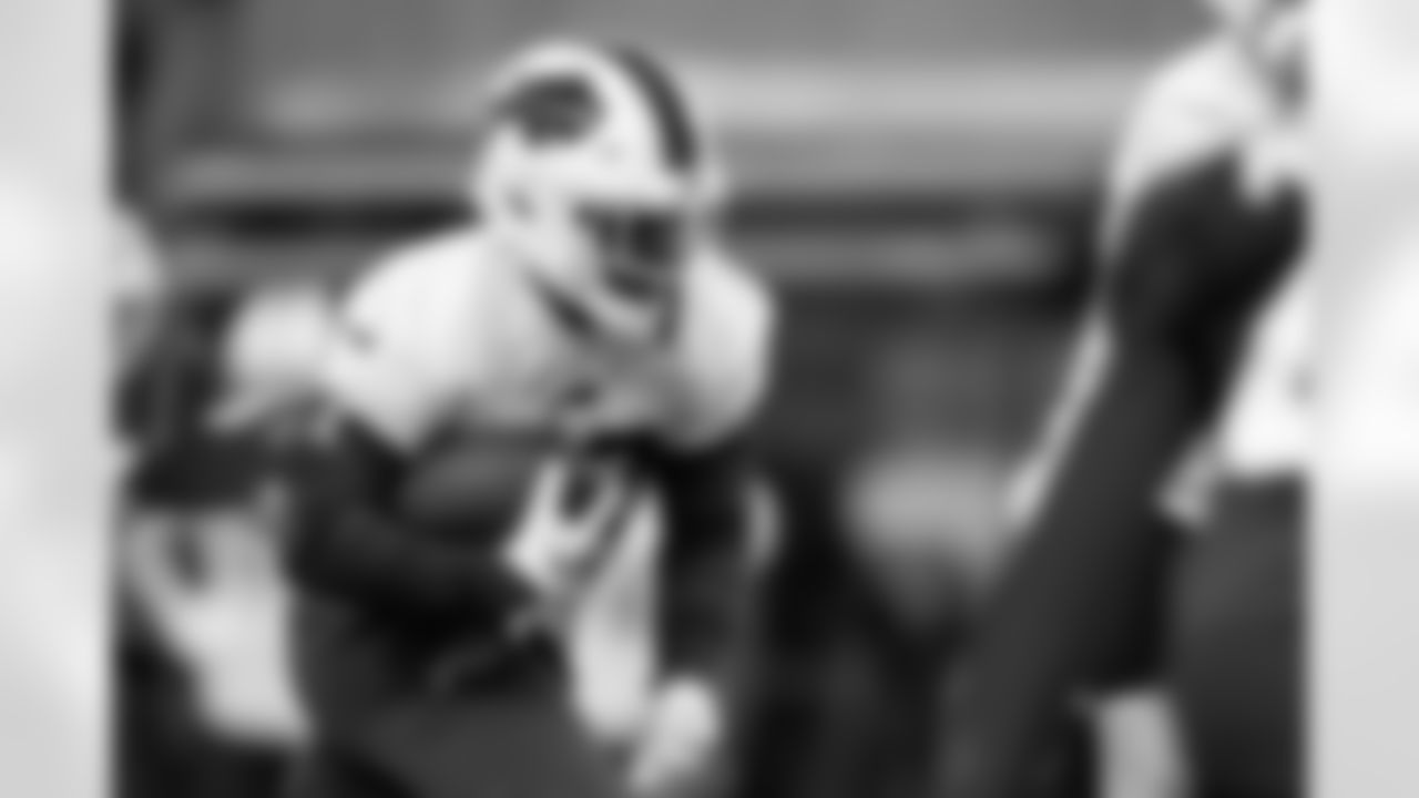 Frank Gore Jr. (20). Buffalo Bills Wild Card Week Thursday Practice, January 08, 2026 at Buffalo Bills Training Center.