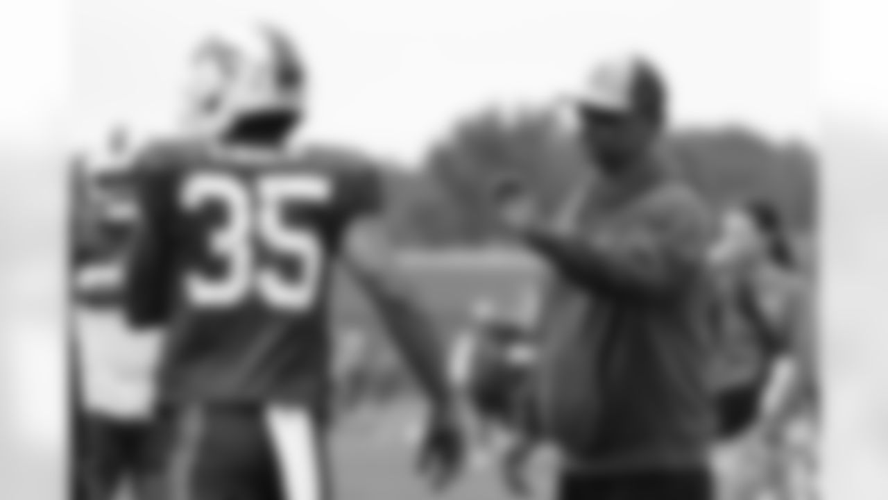 Jimmy Ciarlo (35), Al Holcomb. Buffalo Bills Training Camp, August 20, 2025 at Buffalo Bills Training Facility.
