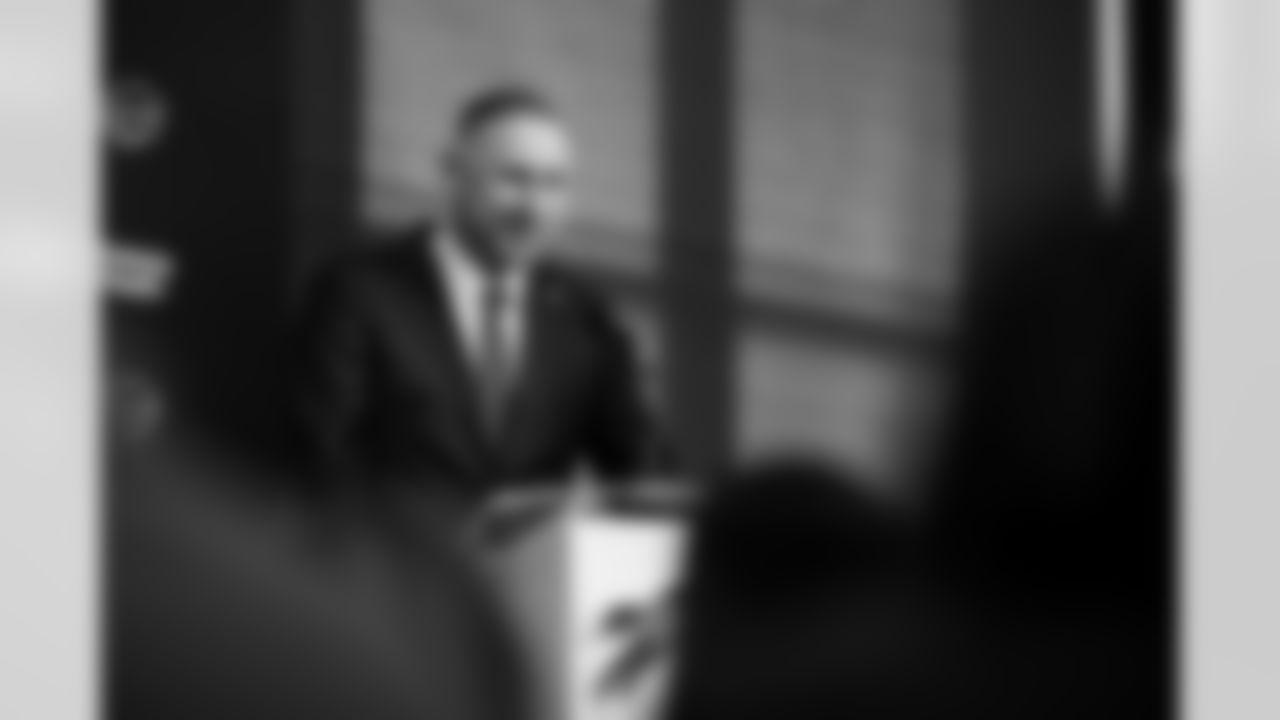 Joe Brady's Head Coach Introduction, January 29, 2026 at Buffalo Bills Training Center.