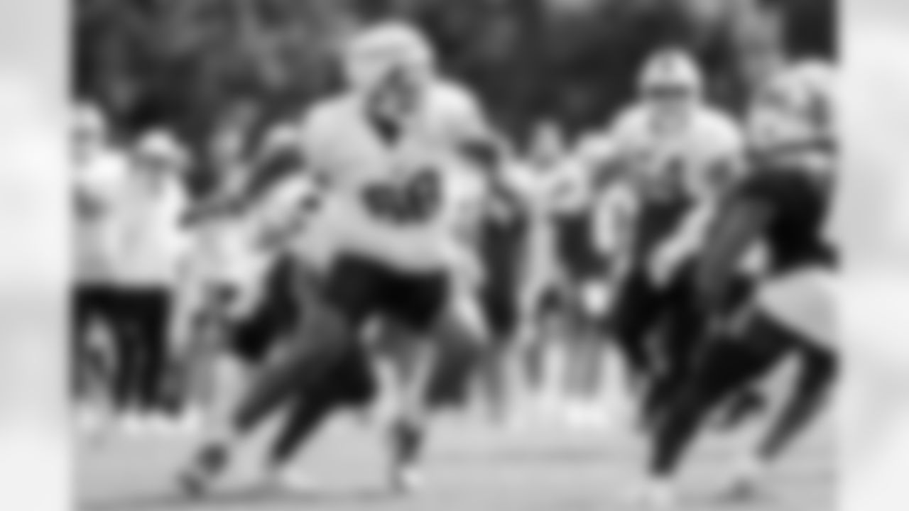 Tylan Grable (68). Buffalo Bills Training Camp, July 29, 2025 at St. John Fisher University.