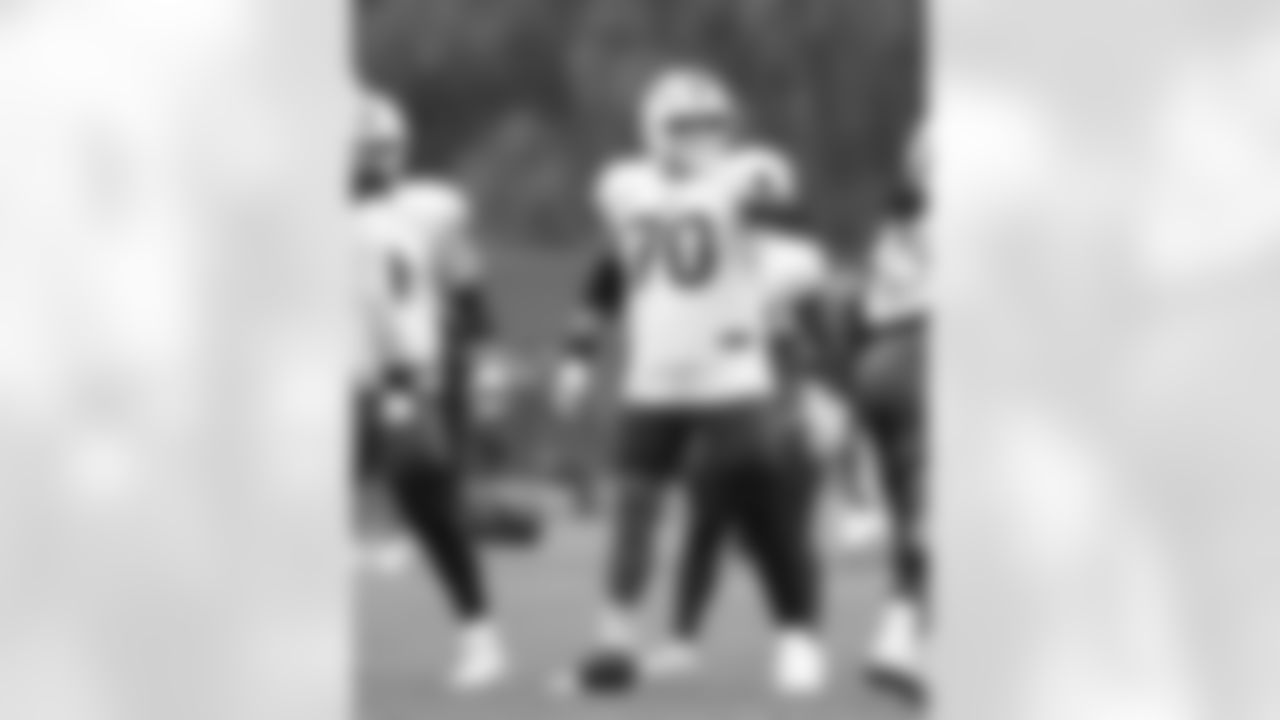 Alec Anderson (70). Buffalo Bills Training Camp, August 20, 2025 at Buffalo Bills Training Facility.