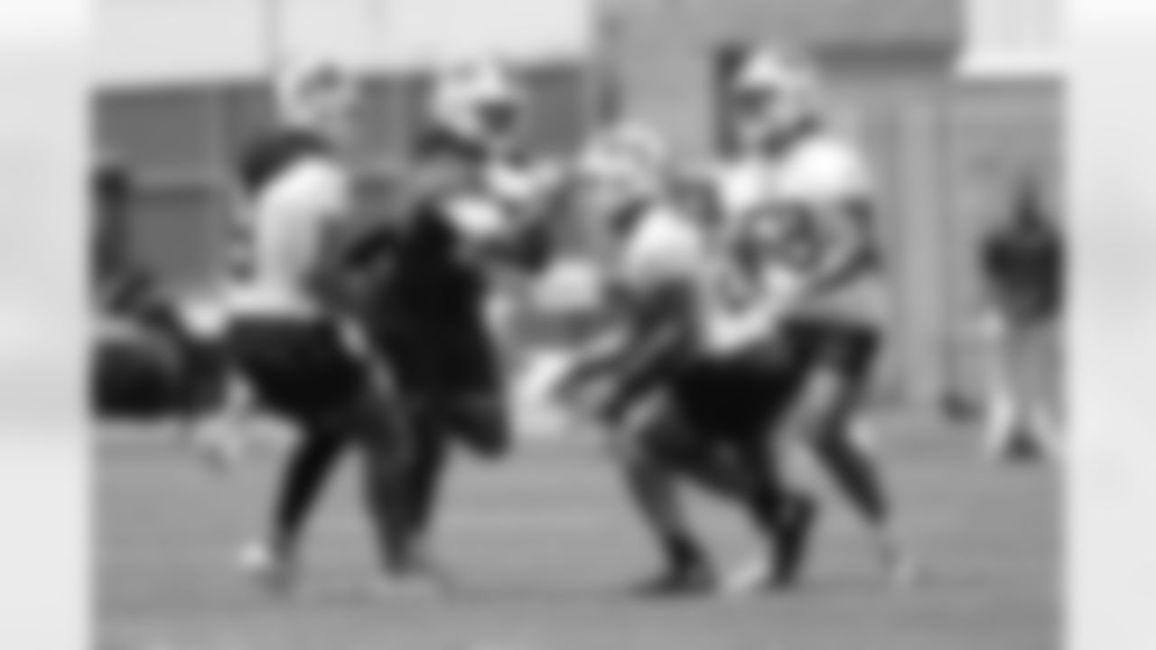 James Cook (4), Taylor Rapp (9), Matt Milano (58), Darrick Forrest (28). Buffalo Bills Mandatory Minicamp, June 10, 2025 at the Buffalo Bills Training Center.