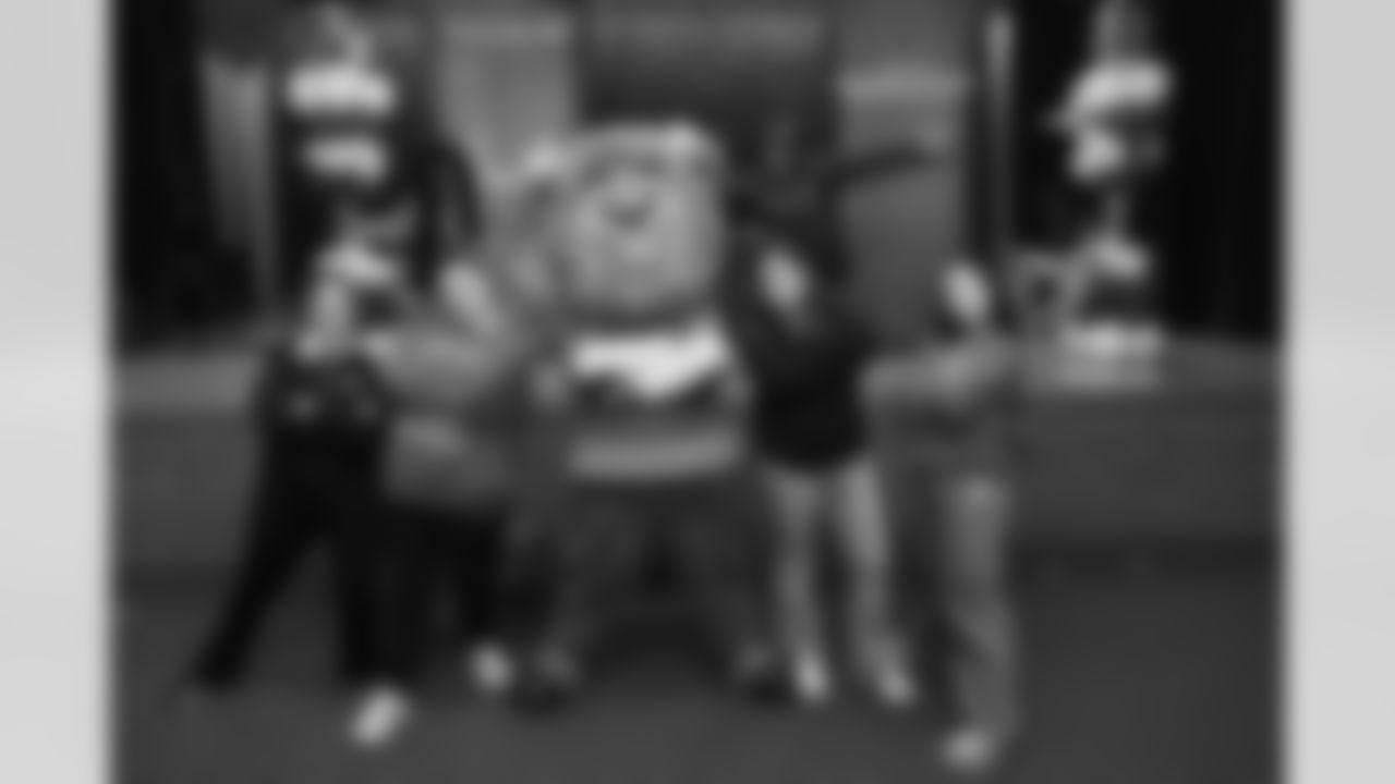 Billy Buffalo, DJ Milk, DJ Yes and Highmark host a Buffalo Bills pep rally for Heritage Heights Elementary students, November 14, 2025.