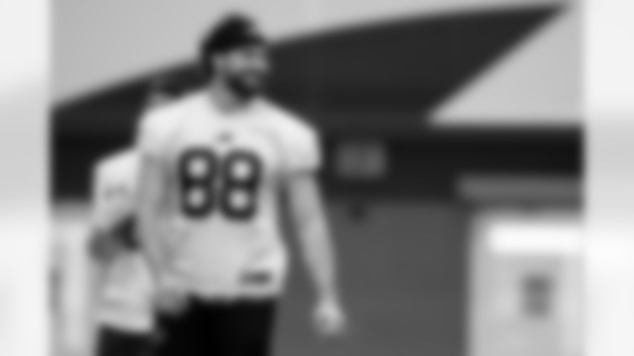 Dawson Knox (88). Buffalo Bills Week 11 Practice, November 12, 2025 at Buffalo Bills Training Center.