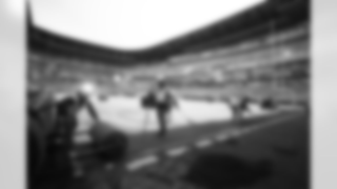 Crews lay the first sod at New Highmark Stadium, October 07, 2025.