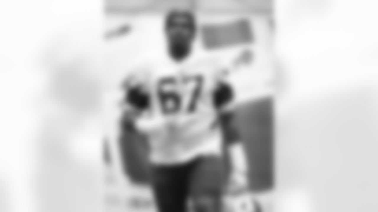 Travis Clayton (67). Buffalo Bills Training Camp, August 13, 2025 at Buffalo Bills Training Facility.