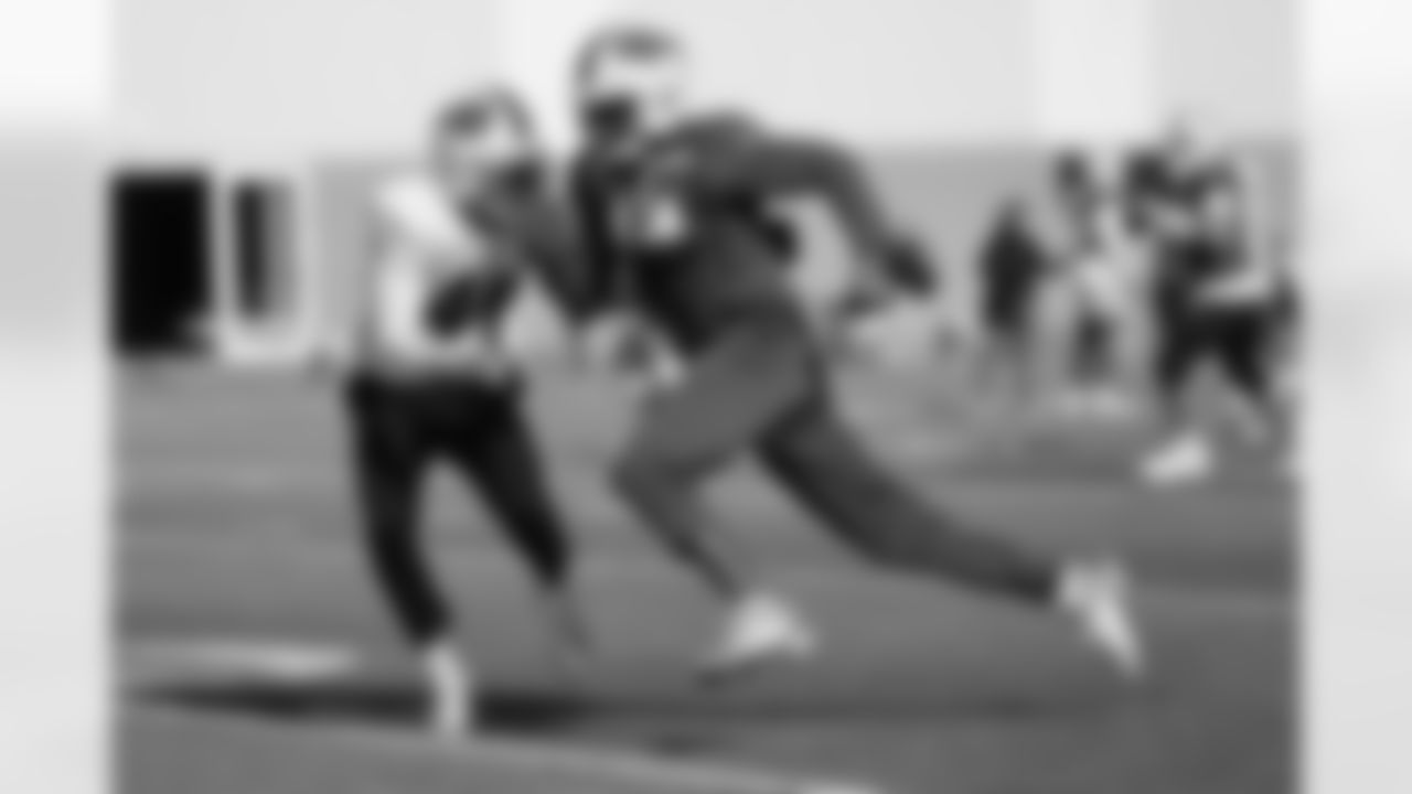 Ja'Marcus Ingram (46), Tyrell Shavers (14). Buffalo Bills Week 9 Practice, October 29, 2025 at the Buffalo Bills Training Center.