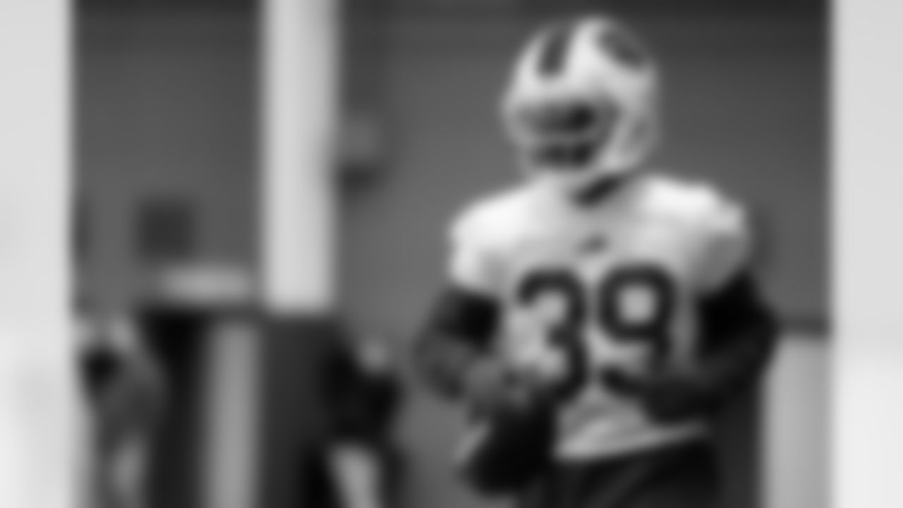 Cam Lewis (39). Buffalo Bills Week 14 Practice, December 04, 2025 at Buffalo Bills Training Center.