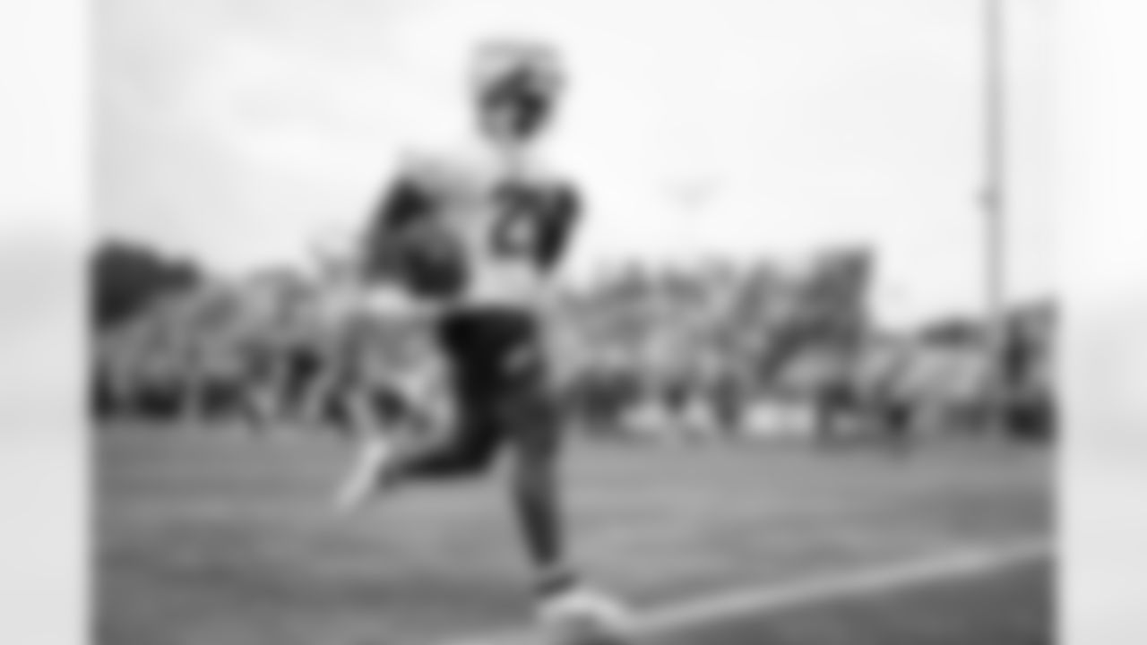 Darrynton Evans (21). Buffalo Bills Training Camp, July 25, 2025 at St. John Fisher University.