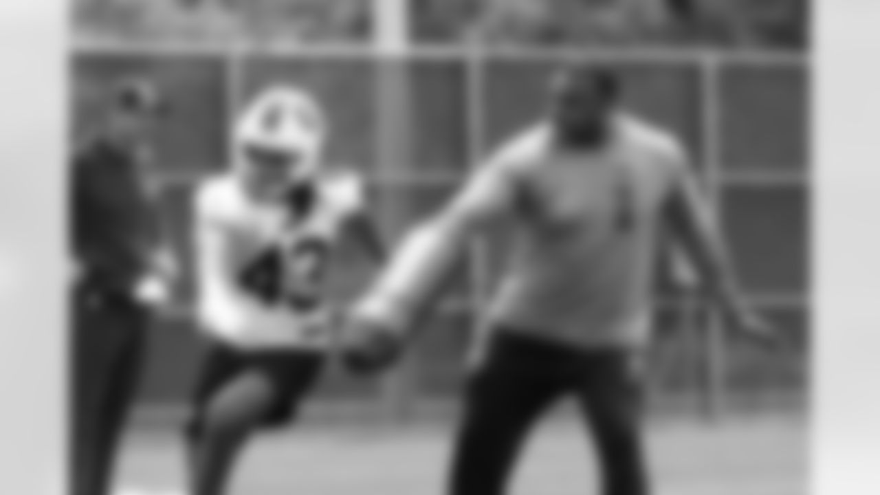 Dorian Strong (43), Marcus West. Buffalo Bills OTA workouts, June 03, 2025 at the Buffalo Bills Training Center.