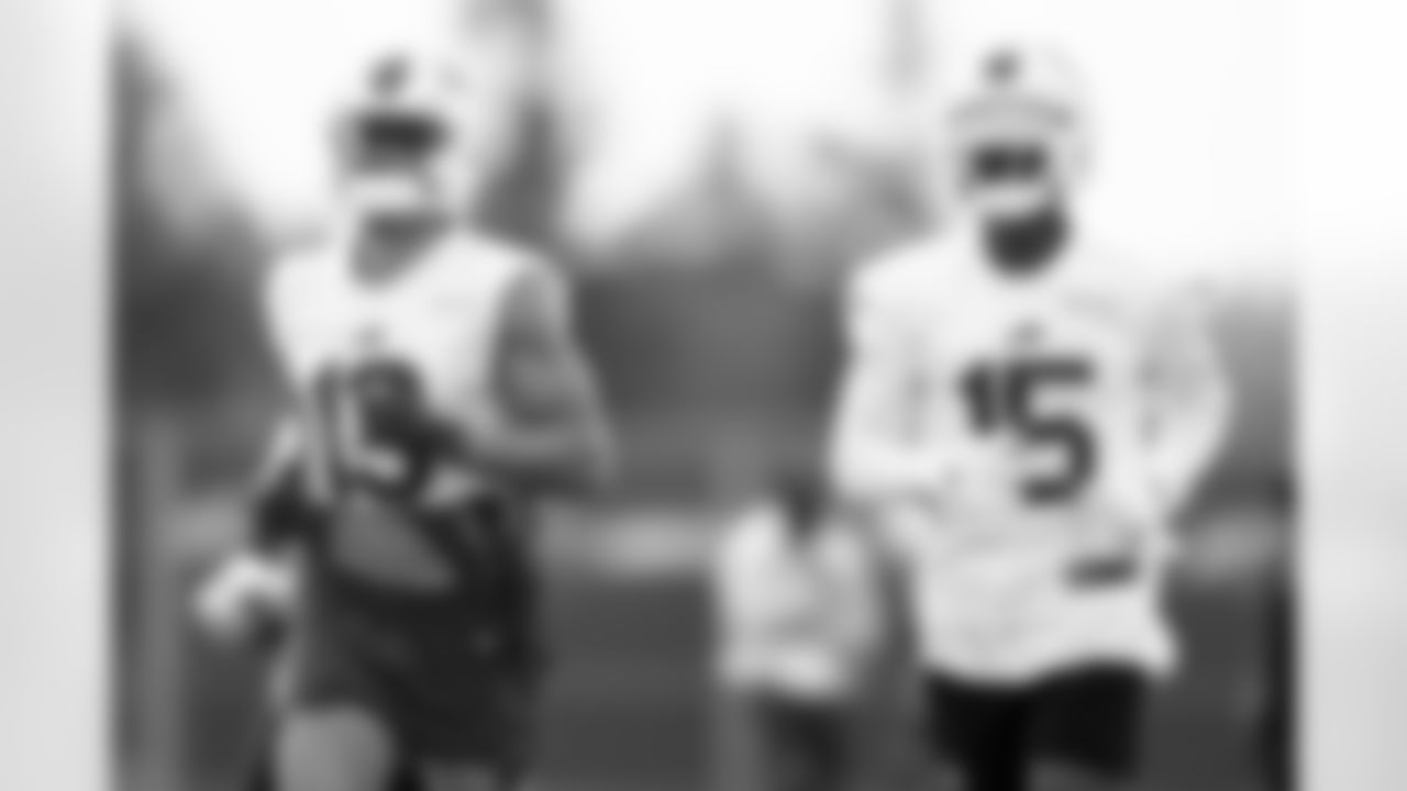 Mack Hollins (13) , Marquez Valdes-Scantling (15). Buffalo Bills week 4 Friday practice, September 27, 2024 at One Bills Drive.