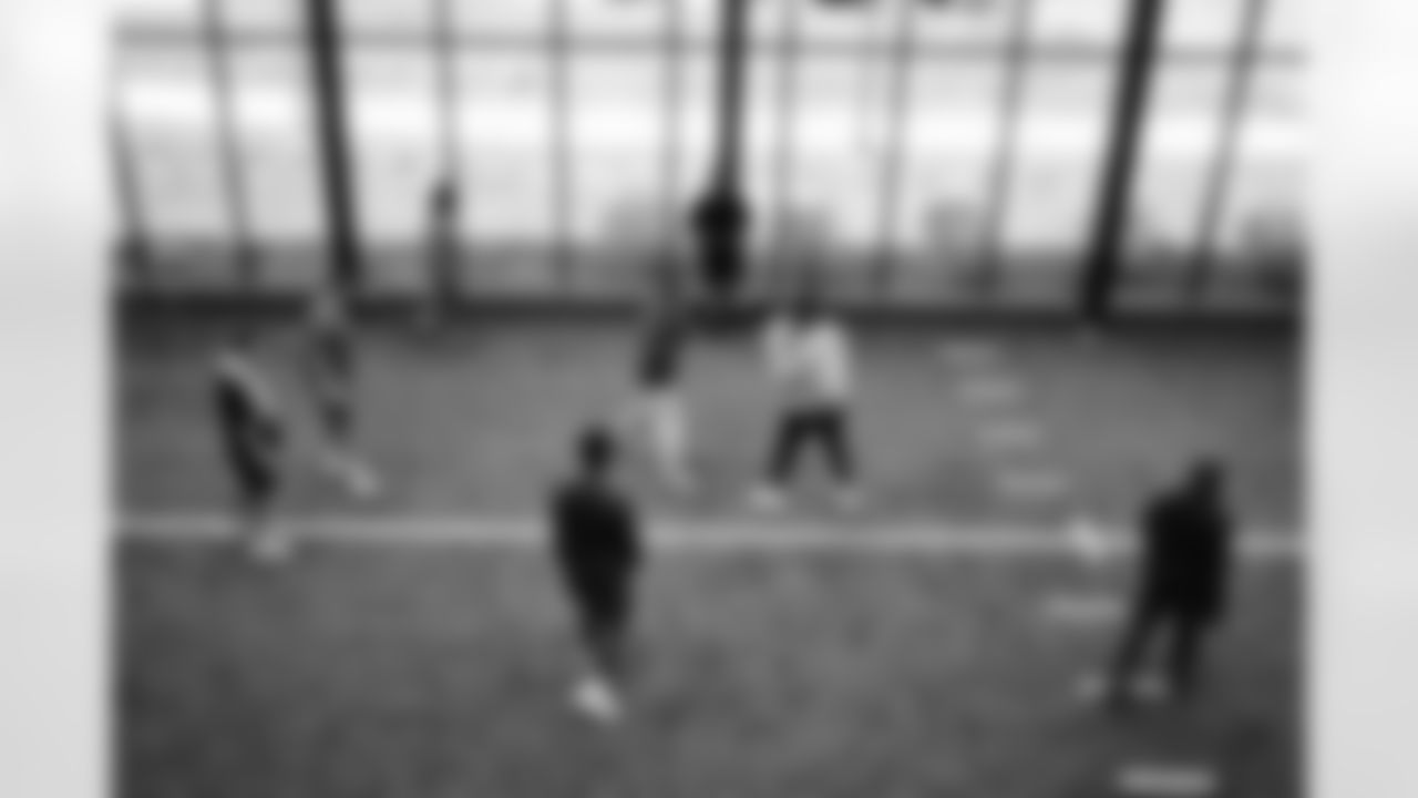 Will Greenberg, O'Cyrus Torrence (64), Dion Dawkins (73), Ty Johnson (26), Alec Anderson (70), Kevin Jarvis (63). Buffalo Bills begin voluntary off-season workouts in the weight room, April 16, 2024 at One Bills Drive.