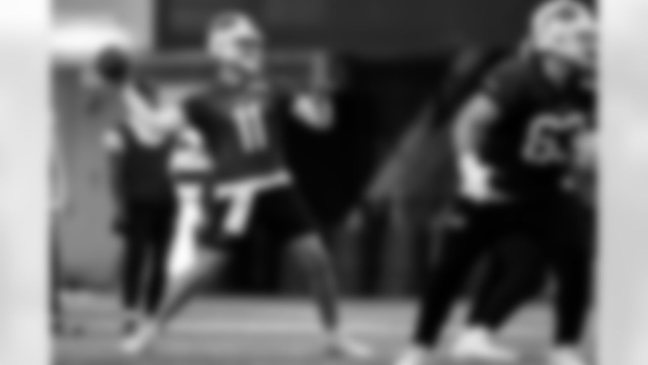 Mitchell Trubisky (11). Buffalo Bills Week 14 Practice, December 04, 2025 at Buffalo Bills Training Center.