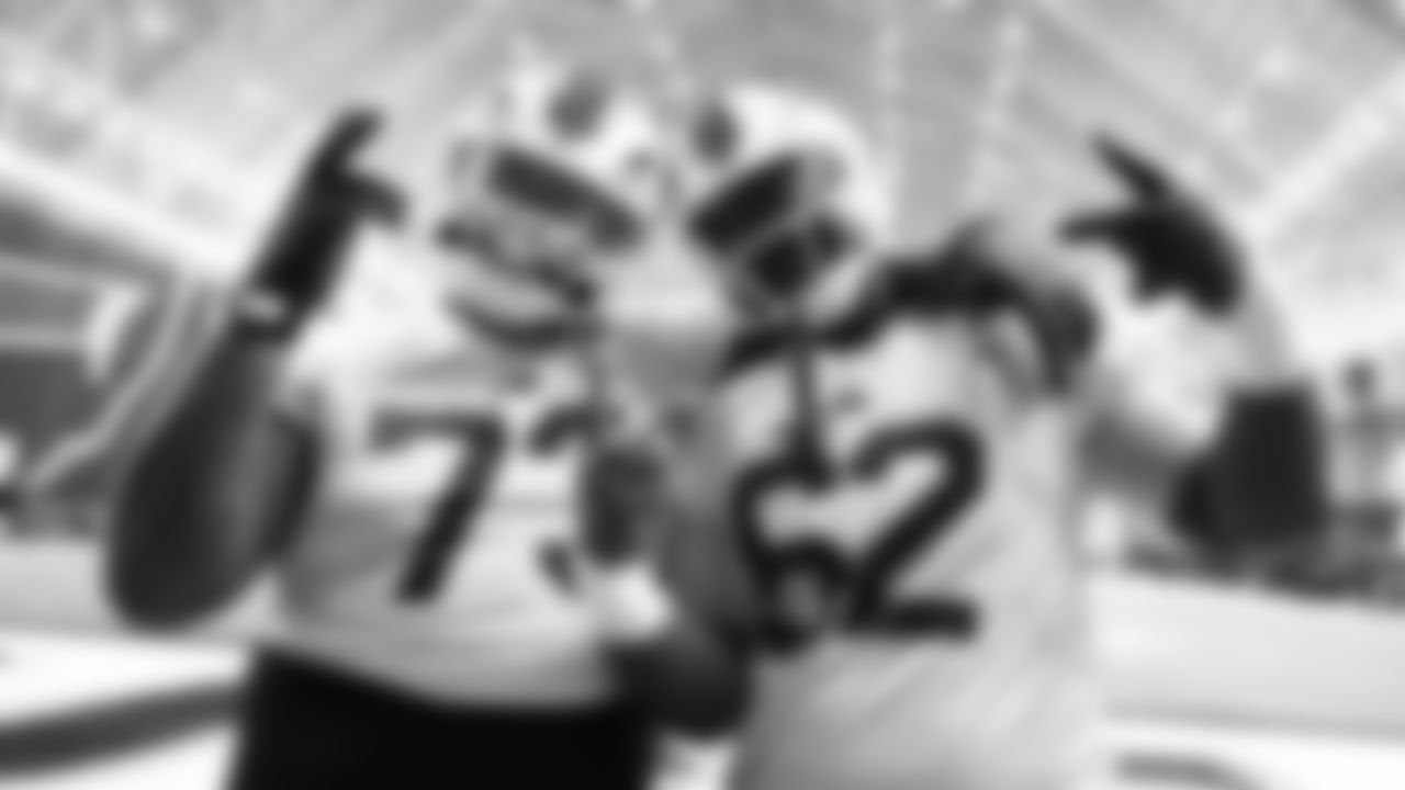 Dion Dawkins (73), Sedrick Van Pran-Granger (62). Buffalo Bills Wild Card Week Friday Practice, January 09, 2026 at Buffalo Bills Training Center.