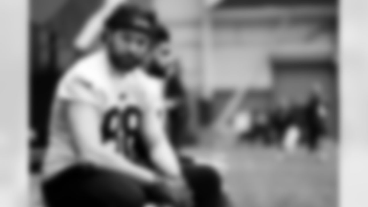 Dawson Knox. Buffalo Bills Week 16 Practice, December 19, 2025 at Buffalo Bills Training Center.