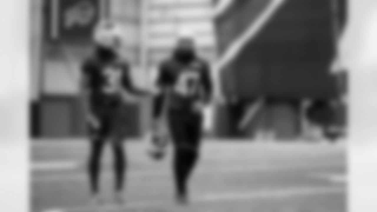 Maxwell Hairston (31), Christian Benford (47). Buffalo Bills Week 16 Practice, December 18, 2025 at Buffalo Bills Training Center.