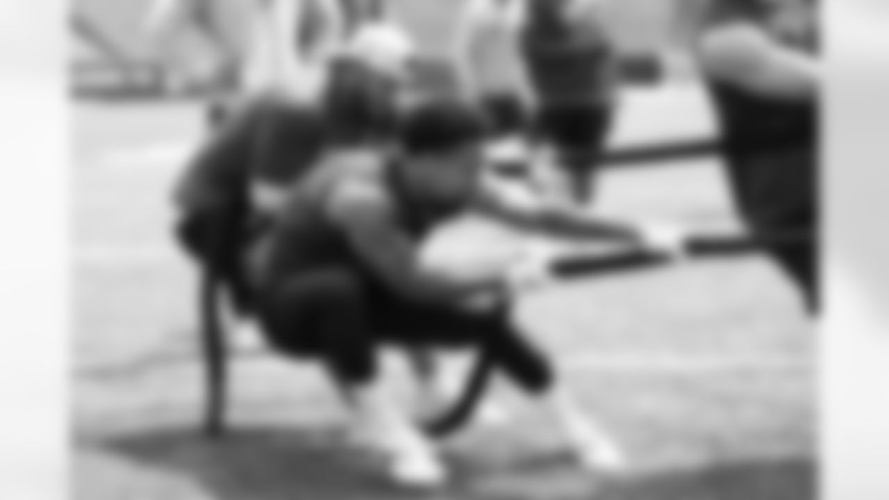 Mitchell Trubisky, Khalil Shakir. Buffalo Bills players compete in a four-way tug of war during Phase Two of voluntary off-season workouts, May 19, 2025 at Highmark Stadium.