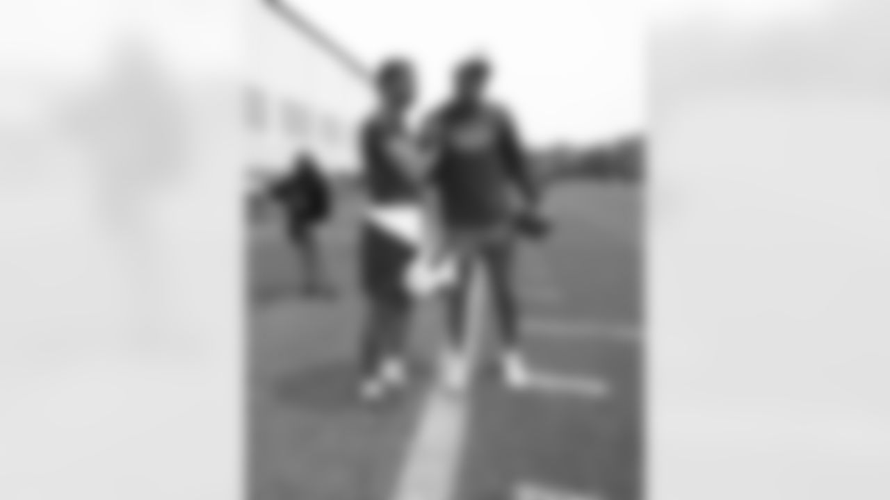 Vince Carter, Keon Coleman (0). Buffalo Bills OTA workouts, May 27, 2025 at the Buffalo Bills Training Center.