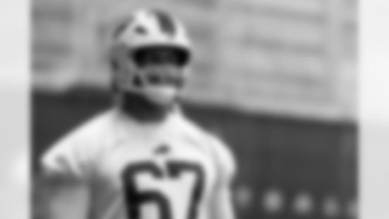 Travis Clayton (67). Buffalo Bills Week 12 Practice, November 18, 2025 at Buffalo Bills Training Center.