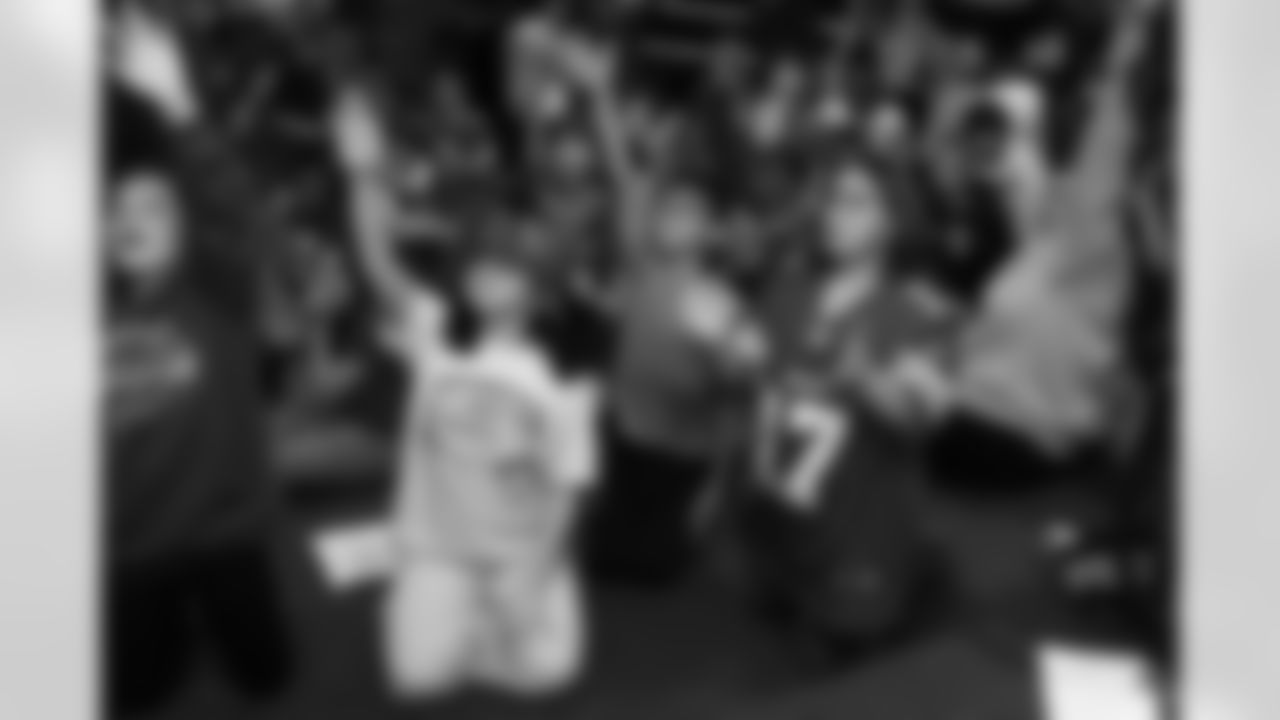 Billy Buffalo, DJ Milk, DJ Yes and Highmark host a Buffalo Bills pep rally for Heritage Heights Elementary students, November 14, 2025.