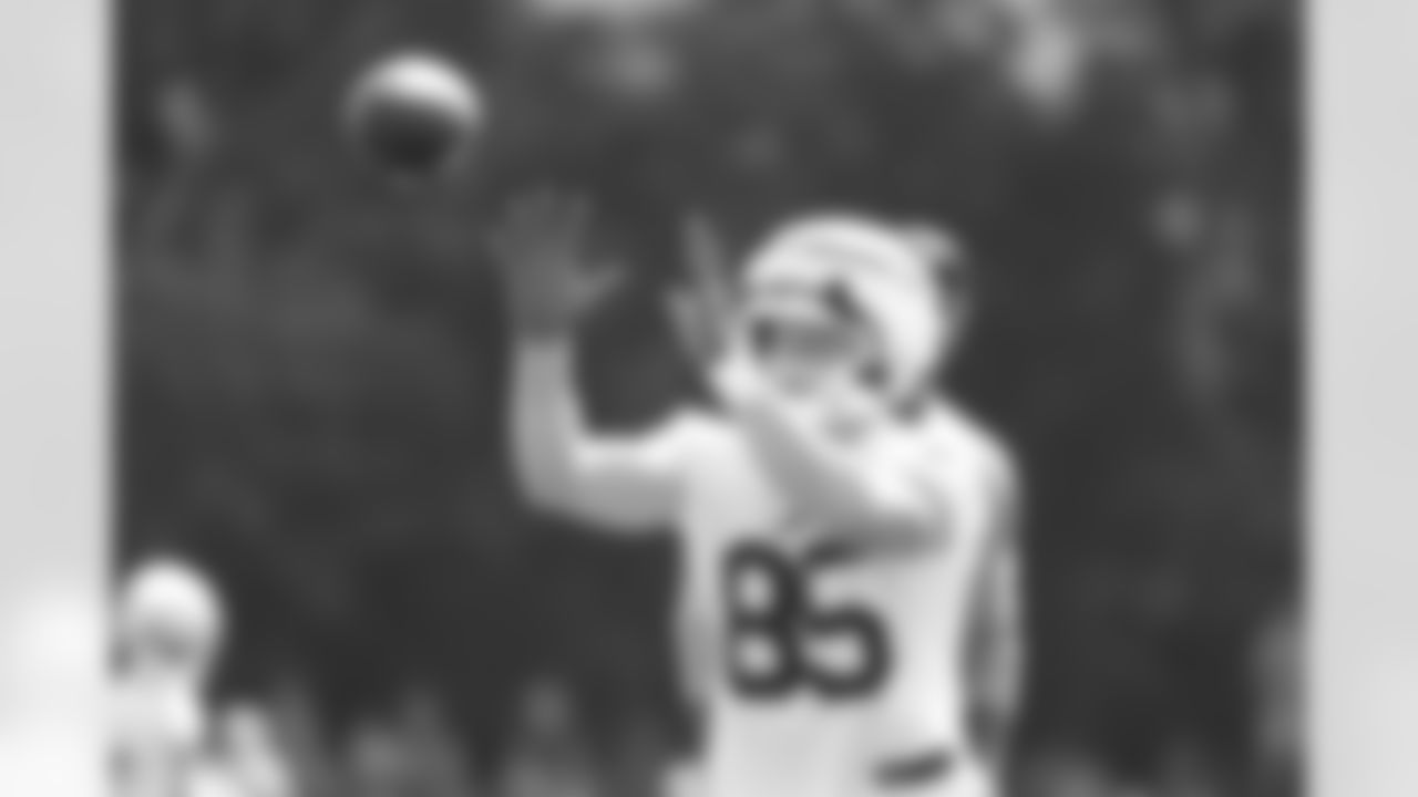Jackson Hawes (85). Buffalo Bills Training Camp, July 24, 2025 at St. John Fisher University.