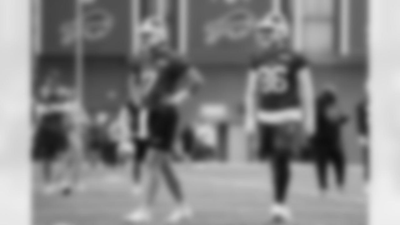 Josh Allen (17), Dalton Kincaid (86). Buffalo Bills Week 10 Practice, November 07, 2025 at the Buffalo Bills Training Center.