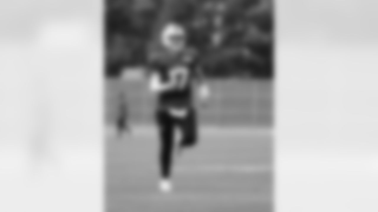 Josh Allen (17). Buffalo Bills Training Camp, August 13, 2025 at Buffalo Bills Training Facility.