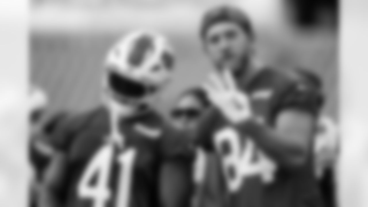 Reggie Gilliam (41) , Zach Davidson (84). Buffalo Bills week 3 Saturday practice, September 21, 2024 at Highmark Stadium.