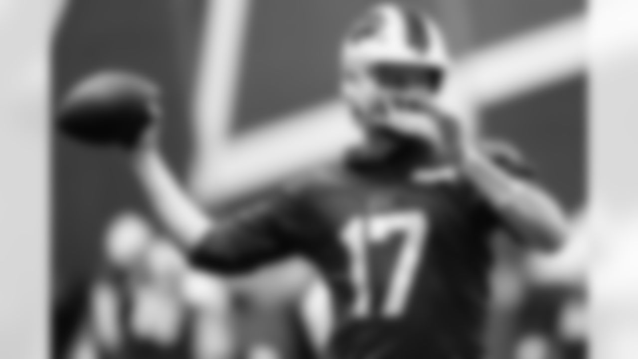 Josh Allen (17). Buffalo Bills Divisional Round Practice, January 14, 2026 at Buffalo Bills Training Center.