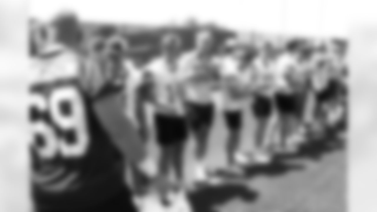 Buffalo Bills players meet three New York State Championship teams during Mandatory Minicamp, June 10, 2025 at the Buffalo Bills Training Center. Webster Schroeder Flag Football - 2025 Class B Champions, Pioneer Flag Football - 2025 Class C Champions and Clymer/Sherman/Panama Football - 2024 Class D Champions.