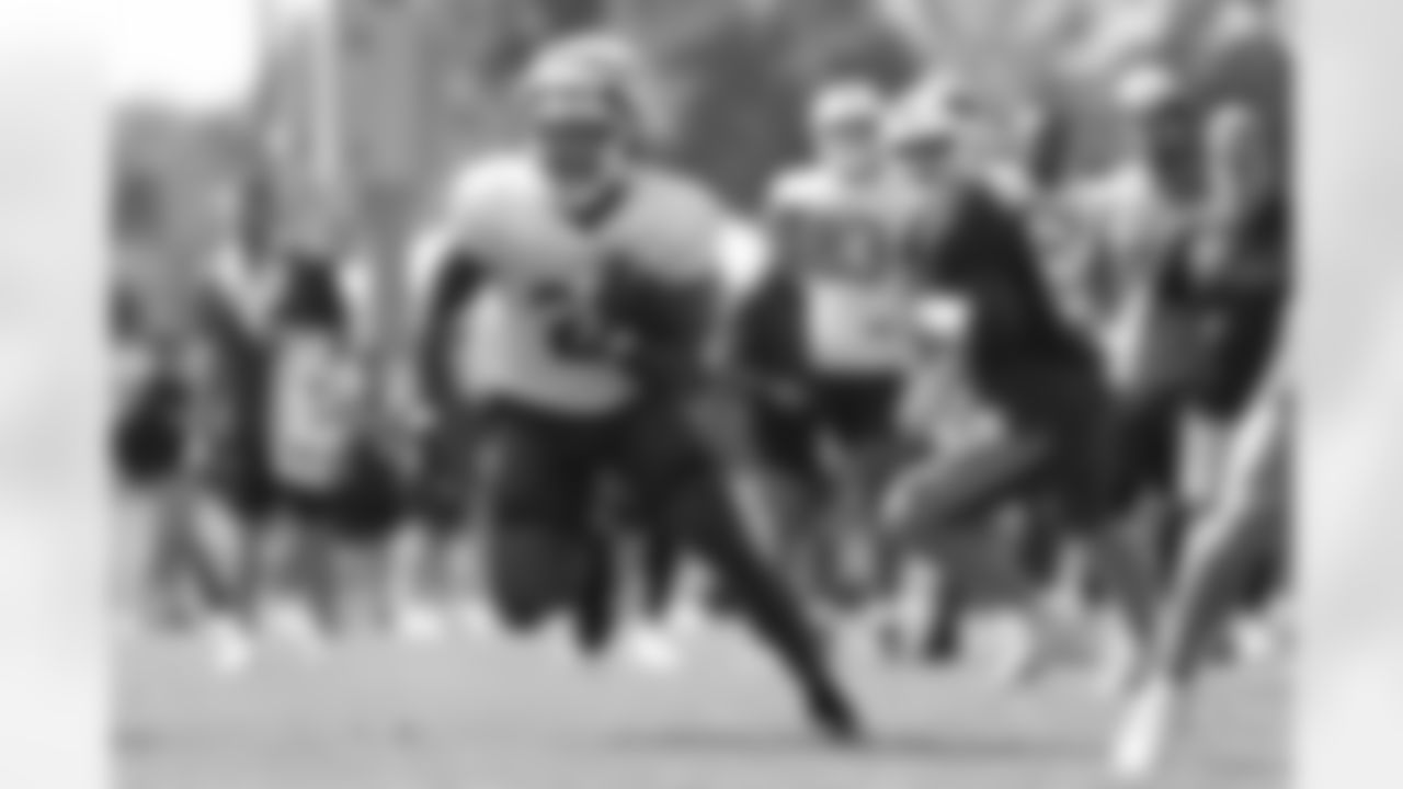 Darrynton Evans (21). Buffalo Bills Training Camp, July 28, 2025 at St. John Fisher University.