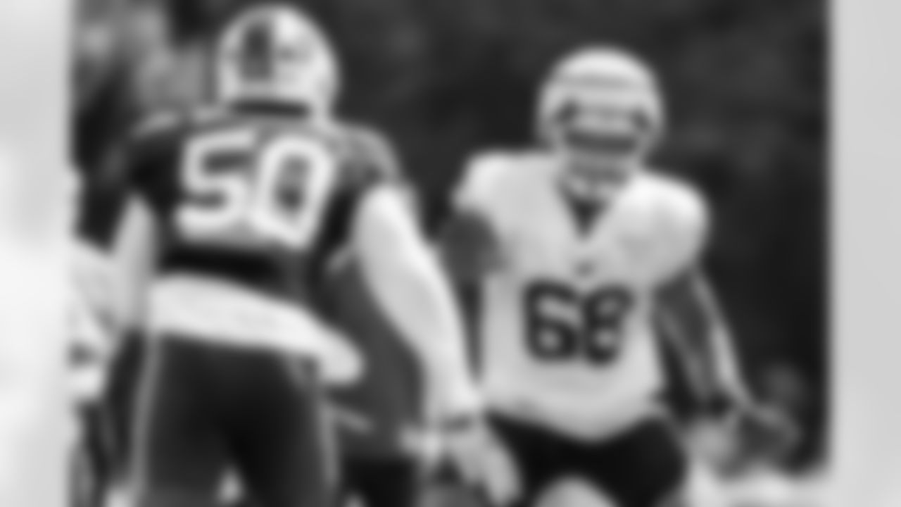 Tylan Grable (68). Buffalo Bills Training Camp, July 29, 2025 at St. John Fisher University.