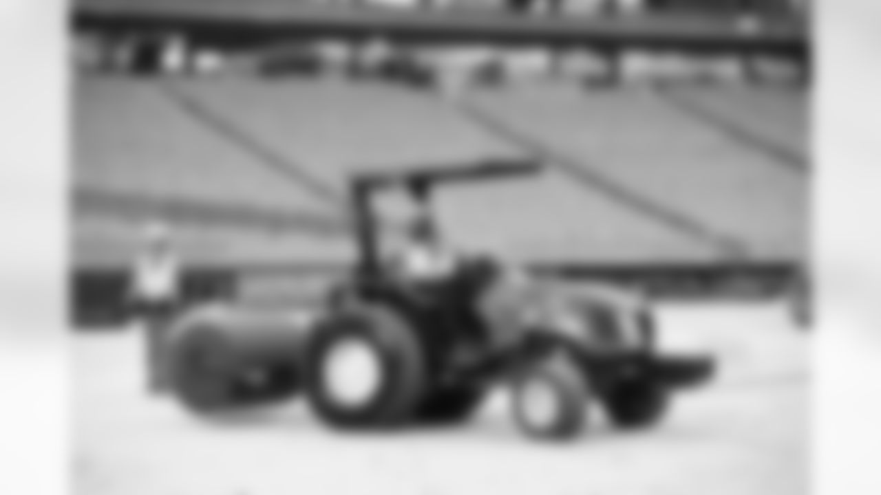 Crews lay the first sod at New Highmark Stadium, October 07, 2025.