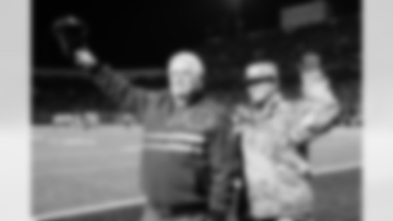 Senior Master Sergeant Josette Wheeler and Army Specialist Dale Snyder during the game between the Buffalo Bills vs New York Jets, Regular Season, November 19, 2023 at Highmark Stadium.