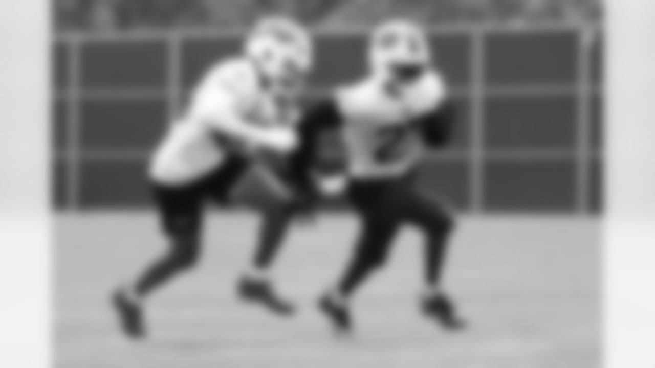 Ja'Marcus Ingram (46), Tre'Davious White (27). Buffalo Bills OTA workouts, June 03, 2025 at the Buffalo Bills Training Center.
