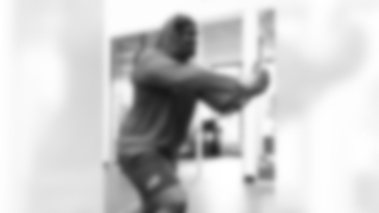 Travis Clayton. Buffalo Bills players work out during Phase One of voluntary off-season workouts, April 29, 2025 at the Buffalo Bills Training Center.