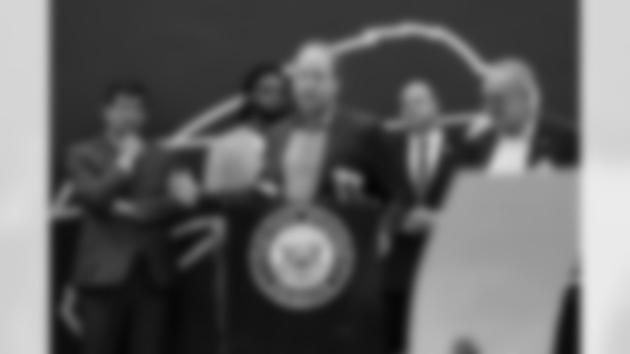 Damar Hamlin and U.S. Senate Majority Leader Chuck Schumer announce the HEARTS Act, December 09, 2024 at Cheektowaga Central High School.