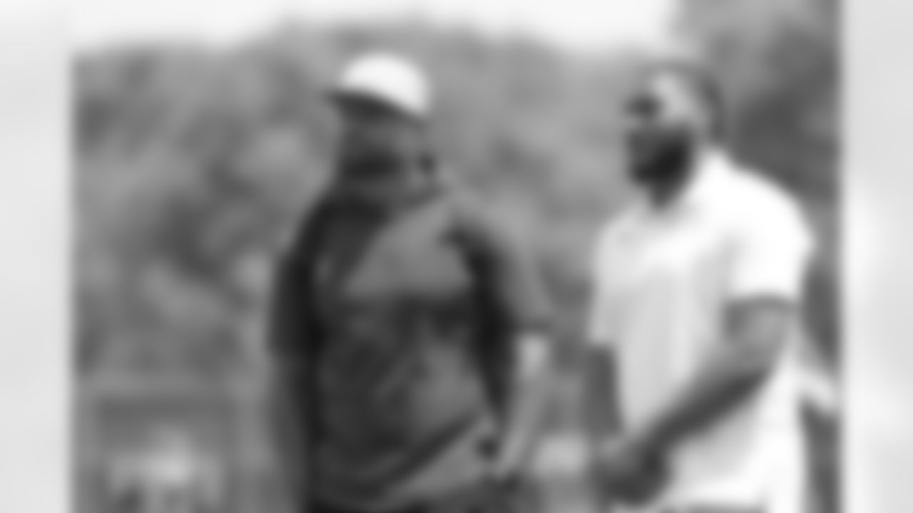 Lorenzo Alexander, Curtis Hemingway. Buffalo Bills Mandatory Minicamp, June 11, 2025 at the Buffalo Bills Training Center.